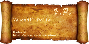 Vancsó Polla névjegykártya